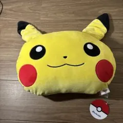 ピカチュウ 顔型クッション 耳付き