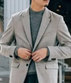 SUPER 120’s ウール サキソニー 2ボタン ジャケット　グレー