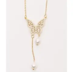 蝶ビジューネックレス　クリア　axes femme