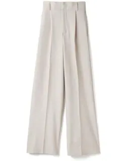 センタープレスワイドタックロングパンツ[gm615] XS