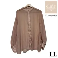 apres jour clair シアーシャツ バンドカラー ピンク LLサイズのサムネイル