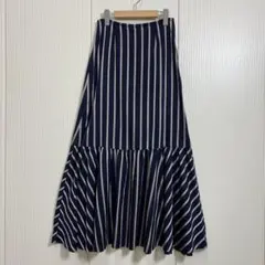 Whim Gazette ストライプロングスカート ヘムフレアのサムネイル