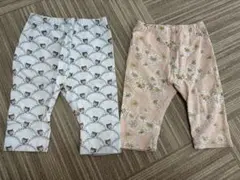 ユニクロ　動物柄と花柄のレギンスセット 90cm