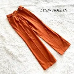 K5【リンホーリン】カジュアルパンツ　ストレート　ウール　オレンジ　38 無地