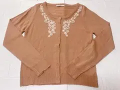 OLIVE des OLIVE オリーブデオリーブ　花刺繍　長袖カーディガン