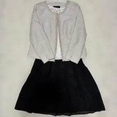 【大きいサイズ】レディーススーツ　ジャケット・ブラウス・スカート（3点セット）