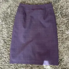 茶チェック柄 タイトスカート サイズ7