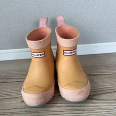 2回着用　HUNTER キッズ長靴 オレンジ/ピンク
