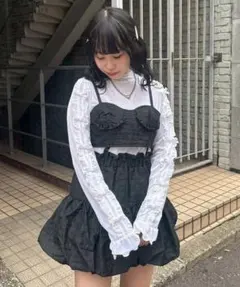 BUBBLES】リブガーリーアンサンブルワンピース - メルカリ
