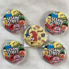 USJ セサミストリート ウッディー・ウッドペッカー 缶バッジ 5点セット