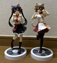 けいおん　平沢唯　中野梓　猫耳メイドフィギュア　セット　箱無しのサムネイル