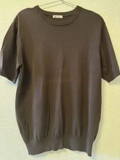 スーツセレクト　RBC ニット半袖Tシャツ　ブラウンLサイズのサムネイル