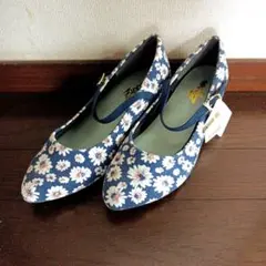 未使用　花柄ストラップパンプス　 Lサイズ