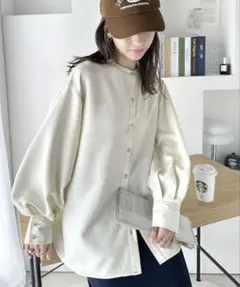 バンドカラーブラウス