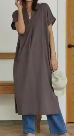 abahouse mavie シルケット天竺スキッパーワンピースのサムネイル