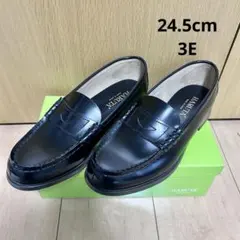 HARUTA ローファー/24.5cm 3E/ブラック