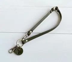 グリーン A キーストラップ 栃木レザー ハンドメイド 本革 ヌメ革