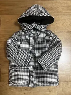 agnès b. チェック柄 フード付きダウンコート