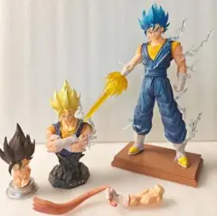 孫悟空+ベジータ ベジット SSJ 超サイヤ人 32cm大型 交換ヘッド多め