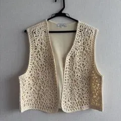 美品‼️Leilian レリアン 花柄レース ベスト ジレ アイボリー 11号のサムネイル