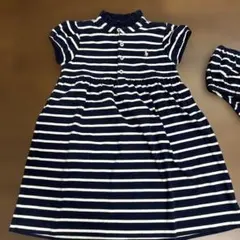 Ralph Lauren ネイビーホワイト　ストライプ ワンピースセット 90