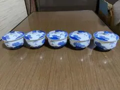 有田焼　西山　蓋付き湯呑み　5個セット