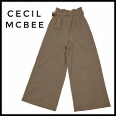 美品❗️CECIL McBEE  ハイウエストワイドパンツ 茶色
