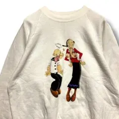 FADM セクシー スウェット USA製 90s白 ポパイ キャラ アニメ ネタ