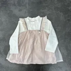 プティマイン　petit main キラキラドッキング長袖T 100cm ピンク