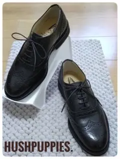 【未使用】ハッシュパピー大塚製靴本革ウイングチップ黒24EEEのサムネイル