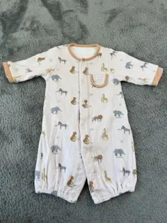 動物柄 コットンロンパース　50-60