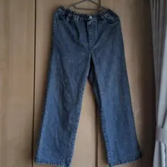 ウエストゴム デニムパンツ ブルー
