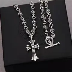 シルバー クロスペンダント ネックレス 60cm 十字架 韓国系 ユニセックス