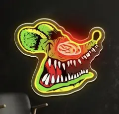 ネオンサイン　ラットフィンク　RATFINK エドロス　ホットロッドUSB 調光