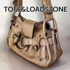 【良品】トフアンドロードストーン ハンドバッグ レザー ゴールド 真鍮 y2kのサムネイル
