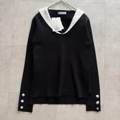 タグ付　マディソンブルー　SAILOR KNIT　ニット　 黒　 パールボタンのサムネイル