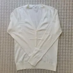 ユニクロ　Premium Cotton Vネックカーディガン ホワイト Mサイズ