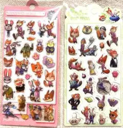 ズートピア　ボンボンドロップシール（水入り）　ぷっくりシール　2枚セット　緑