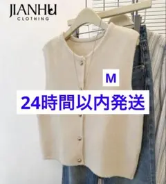 未着用　JIANHU アイボリー ニットベスト