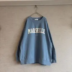 ✿SLOBE IENA✿MARSEILLEロゴスウェット 裏毛 ブルー