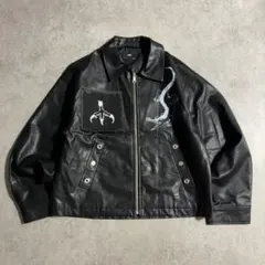 ハレ CHiNPAN×HARE コラボ　プリントレザーブルゾン　HARE 水墨画