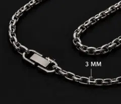 シルバーカラー チェーンネックレス 3mm幅のサムネイル