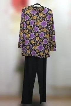 新品更にOFF❤ゆったりサイズ上下パンツセットB8791