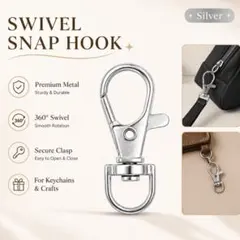 3.5cmスナップフックキーホルダー 360度回式　10個セットのサムネイル