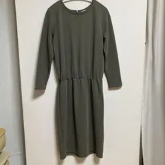ロペピクニック　ワンピース　カーキ　ウエストゴム　裏地あり