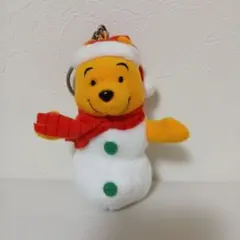 非売品　ディズニー くまのプーさん 雪だるまキーホルダー マスコット ぬいぐるみ