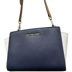 極美品✨MICHAEL KORS ショルダーバッグ　ネイビー　ホワイト　レザー