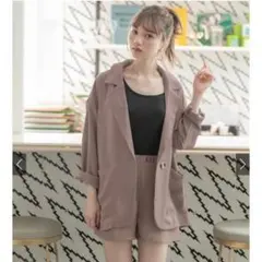 GRL グレイル ジャケットXショートパンツセットアップ ラベンダー