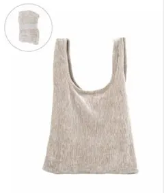 スリーコインズ　スリコ　ベロア　リブエコバッグ　サブバッグ