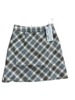 LINKINGS チェック柄台形スカート Sサイズ　グレー　スカート　Aライン